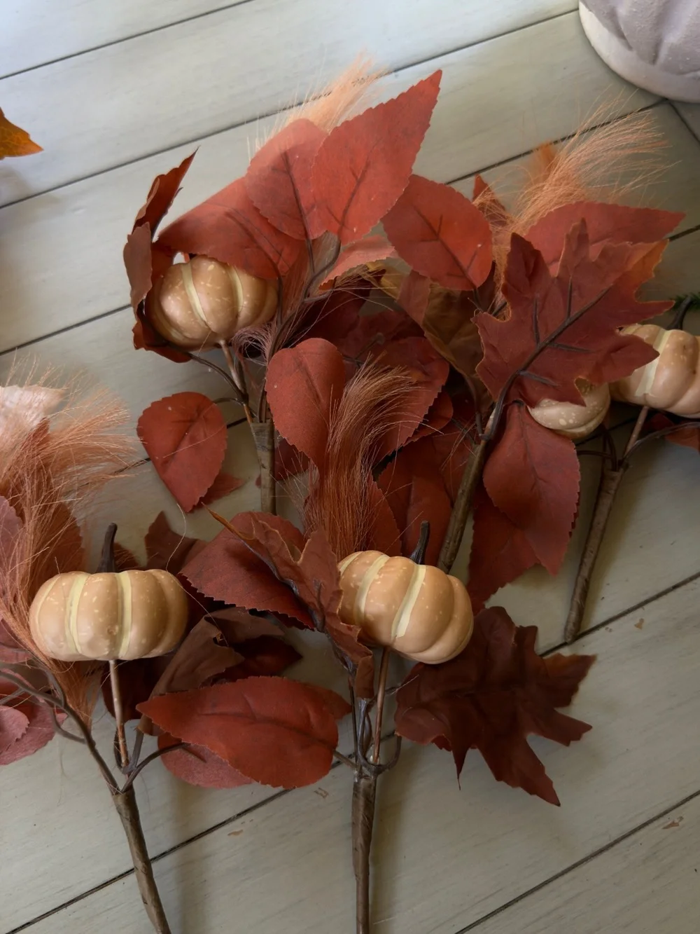 Autumn Harvest Decorative Fall Stems - Assorted Rust, Cream & Brown